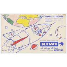 Buvard publicitaire. Kiwi, le cirage de luxe. Buvard à colorier.