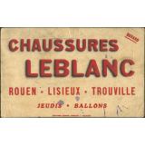 Buvard publicitaire. Chaussures Leblanc.