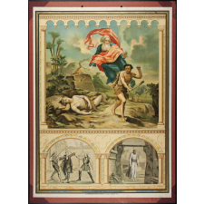 Tableau mural. 5ème commandement de Dieu : homicide point ne seras de fait ni volontairement. Ce commandement défend le meurtre, le duel, le suicide etc....