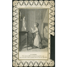 Image religieuse. La petite fille de la Ste Vierge. La prière.