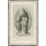 Image religieuse. St Joseph ami du Sacré Coeur priez pour nous.