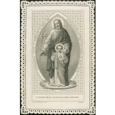 Image religieuse. St Joseph ami du Sacré Coeur priez pour nous.