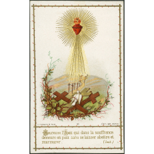 Image religieuse. Heureuse l'Ame qui dans la souffrance demeure en paix sans se laisser abattre et murmurer.