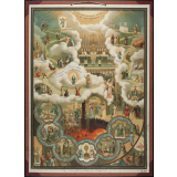 Tableau mural : Ier et 2ème commandements de l'Église : les dimanches Messe ouiras et les fêtes pareillement. Les fêtes tu sanctifiras qui te sont de commandements.