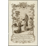 Image religieuse. Bénédiction de St François d'Assise à Frère Léon.