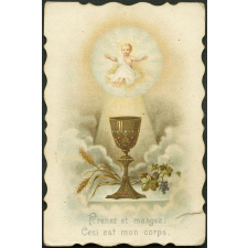 Image religieuse. Prenez et mangez : ceci est mon corps.