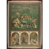 Tableau mural. Sixième commandement de Dieu : Luxurieux point ne seras de corps ni de consentement. 
