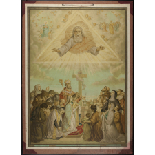 Tableau mural. Ier Commandement de Dieu : UN SEUL DIEU TU ADORERAS ET AIMERAS PARFAITEMENT.