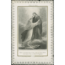 Image religieuse. Marie a été élevée dans le Ciel ; toute la Cour céleste s'en réjouit, loue et bénit le Seigneur.