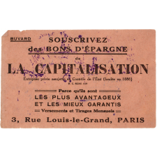 Buvard publicitaire. Souscrivez des bons d'épargne de la capitalisation. 