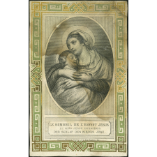 Image religieuse. Le sommeil de l'enfant Jésus.