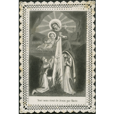 Image religieuse. Tout nous vient de Jésus par Marie.