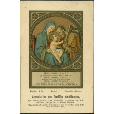 Image religieuse. Prière de l'association des familles chrétiennes [-]. 