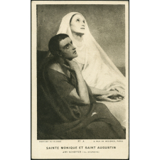 Image religieuse. Sainte-Monique et Saint Augustin.