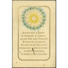 Image religieuse. Je ne veux avoir de pensées, de sentiments, de souvenirs que pour Jésus dans l'Eucharistie [-].