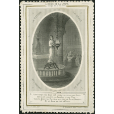 Image religieuse. L'huile de la lampe. Image de la Foi vive.