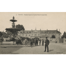 93 - Troyes - Fontaine Argence et Lycée (Hôpital temporaire).