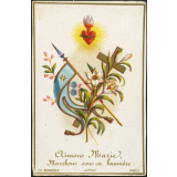 Image religieuse. Aimons Marie, marchons sous sa bannière.
