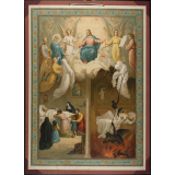 Tableau mural. Jugement particulier-du juste-du pécheur.