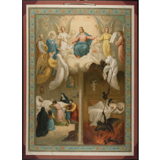 Tableau mural. Jugement particulier-du juste-du pécheur.