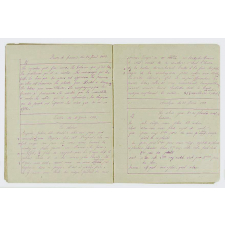 Cahier de dictées et de devoirs journaliers.