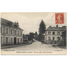Blangy-le-Château (Calvados) - Ecole des Filles et Route de Bernay.