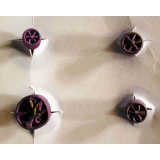 Carton de quatre rosettes d'Officier des Palmes Académiques. 