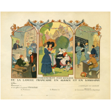 Enseignement post-scolaire de la langue française en Alsace et en Lorraine.