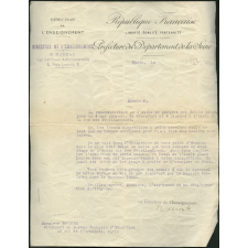 Lettre de la Direction de l'Enseignement à Monsieur Faucher, Président du Bureau Français de l'Éducation