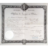 Diplôme de Licencié en Droit.