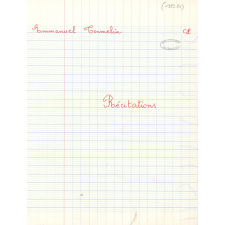 Cahier de récitations. Classe de CP.