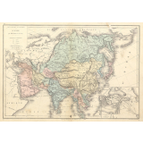 Carte physique et politique de l'Asie. Possessions européennes.