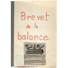 Travaux d'élèves Freinet, brevet de la balance.