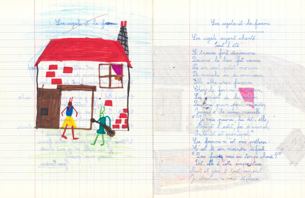Cahier de poésies.