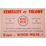 Buvard publicitaire. Semelles et talons Wood Milne.