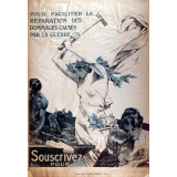 Crédit national. Pour faciliter la réparation des dommages causés par la guerre...souscrivez pour la reconstitution des régions dévastées. 