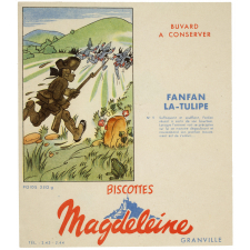 Buvard publicitaire. Biscottes Magdeleine. Fanfan-la-Tulipe.
