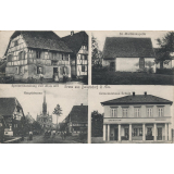 Gruss aus Ballersdorf O. Els. - Spezereihandlung von Alois Abt - St. Martinskapelle - Hauptstrasse - Gemeindehaus Schule.