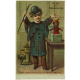 Carte réclame. Maison de la Belle Jardinière. Portrait de Robert-Houdin. 