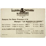 Buvard publicitaire. La Maison du Dessin (Rouen).
