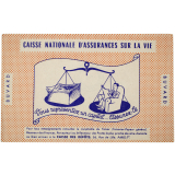 Buvard publicitaire. Caisse nationale d'assurances sur la vie. 