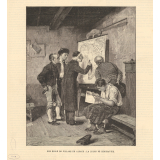 Une école de village en Alsace: la leçon de géographie.