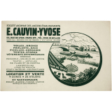 Buvard publicitaire. Établissements E. Cauvin-Yvose. 