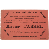 Buvard publicitaire. Matériaux de construction Xavier Tassel.