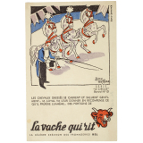 Buvard publicitaire. La vache qui rit. Chevaux dressés. 