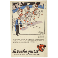 Buvard publicitaire. La vache qui rit. Chevaux dressés.