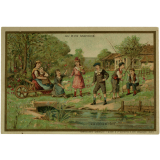Carte réclame. Au Bon Marché. Une partie de pêche.