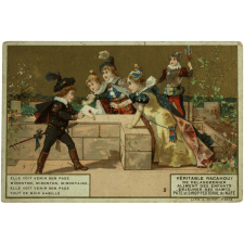 Carte réclame. Pâte pectoral et sirop de Nafé de Delangrenier. Chansons de France. Malbrough s'en va-t-en guerre.