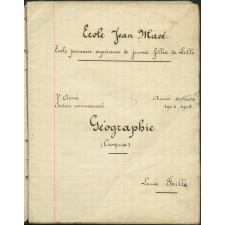 Cahier de Géographie. Croquis.