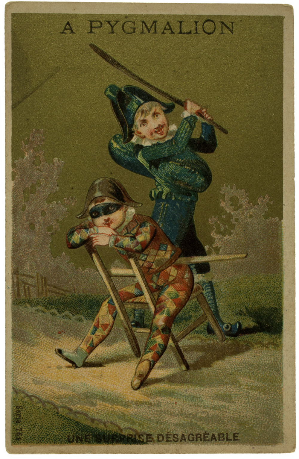 Carte réclame. A Pygmalion. Une surprise désagréable.